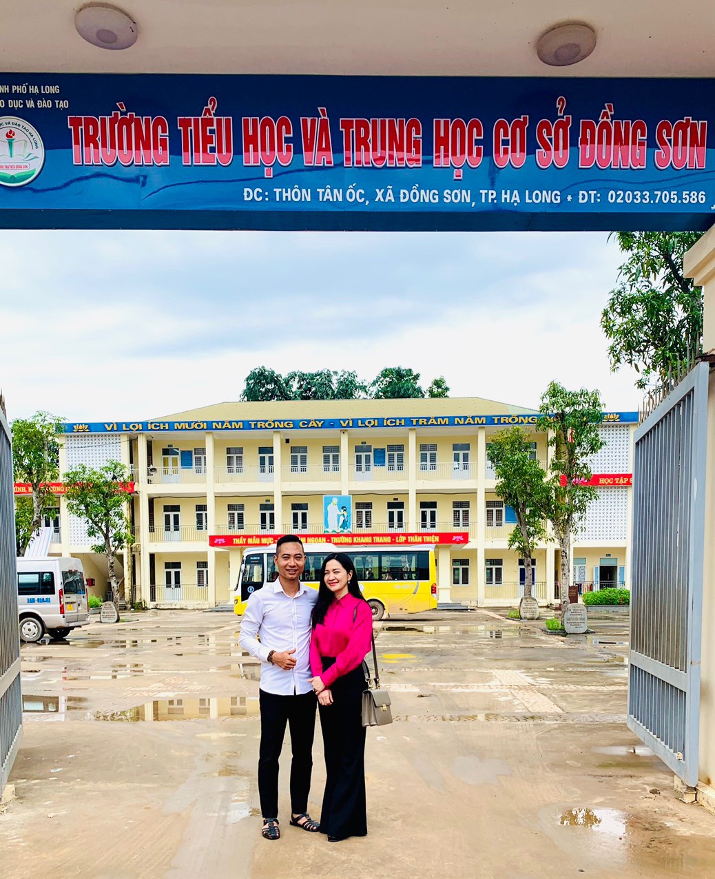 Đồng chí Nguyễn Hoàng Nam thực hiện công tác tại trường TH&THCS Đồng Sơn